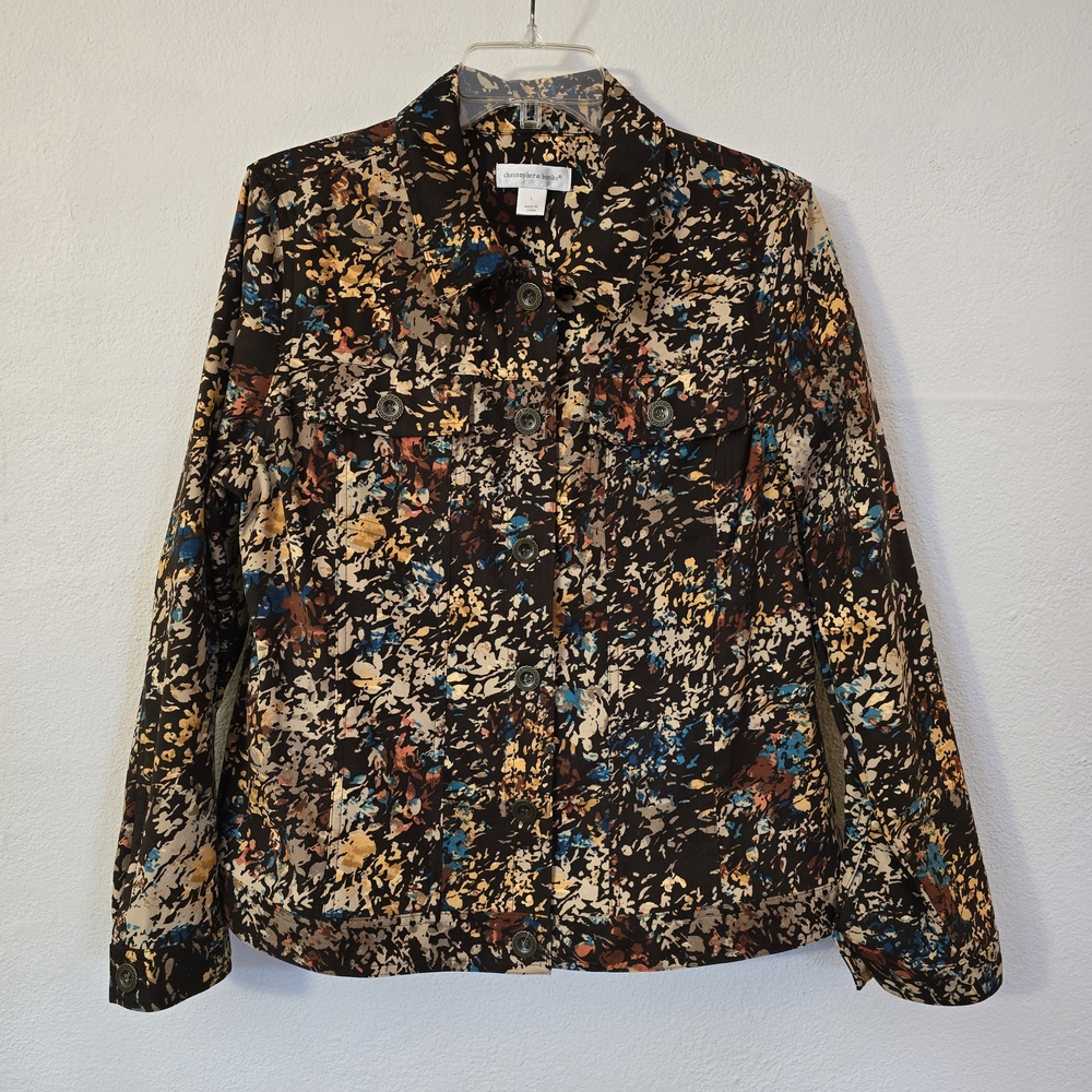 Large Dress Barn Multicolor Floral Jacket
